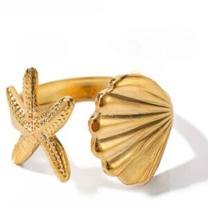 NEW ✨Gold Starfish and Shell Women's Ring
Stainless Steel